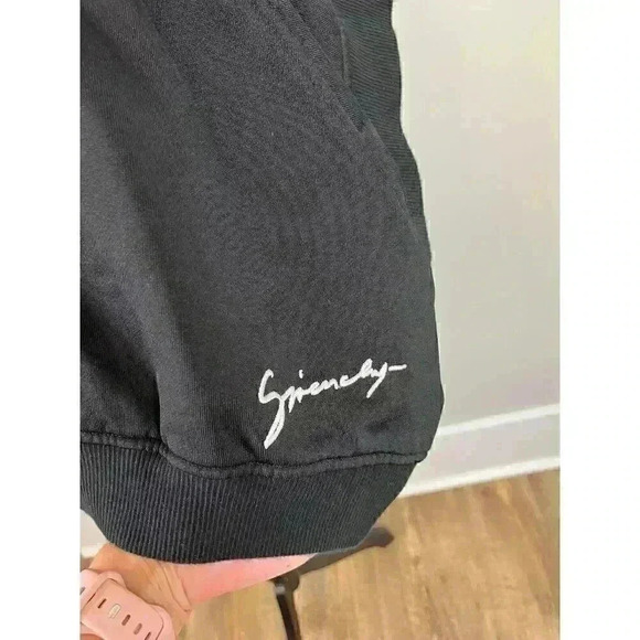 Givenchy Paris Sweatshirt Cape Oversized Black Embroidered Signature Women's S - Picture 4 of 14